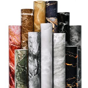Wall Stickers 35 Colors Marble Wallpaper Self Adhesive Waterproof Bathroom Kitchen Cabinet Stove Desktop Paper Home Decor 230616