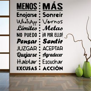 Spanish Quotes Wall Stickers waterproof Phrases French Sticker For Bedroom Decor Romantic Decals Wallpaper Mural decor RU155