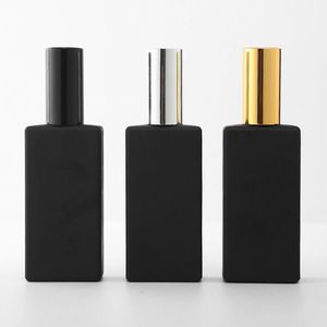 50pcs 50ml black Glass perfume Spray Bottle Fine Mist Sprayer Pack of Essential Oil Chemical Perfume Atomizer Container Fiowr