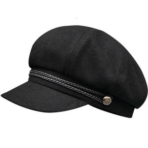 Berets dorosły zima wielka wielkość wełna ośmiokątna kapelusz męski zamontowany beret cap girl mgła czapki newsboy 54 cm 56cm 575 cm 59 cm 61 cm 62 cm Z0616