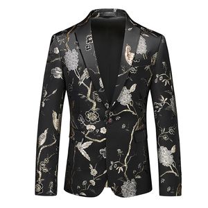 Men's Suits Blazers Korean Men Spring High Quality Business Suit Jacket/Male Slim Fit Printed Casual Business Tuxedo Man Wedding officiant Blazers 230616