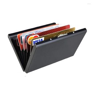 Card Holders Fashion Aluminum Anti Magnetic Holder Women Men Metal Business Organizer Purse Wallet