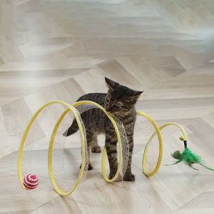 S Shape Cats Tunnel Foldable Pet Cat Toys Kitty Pet Training Interactive Fun Toy Tunnel Bored For Puppy Kitten Rabbit Play Tunne