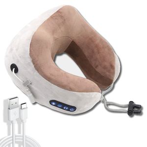 Massaging Neck Pillowws U Shape Massage Pillow Electric Neck Massager Infrared Heating Therapy Vibration Massage for Neck Leg Arms Relax Pain Relief 230615