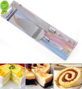 Novo 1 conjunto de aço inoxidável bolo pá conjunto pão faca pizza sobremesa torta fondant divisor cortador espátula servidor ferramenta de cozimento para casamento