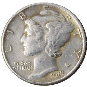 USA 1919 P/D/S Mercury Dime Silver Plated Copy Coins