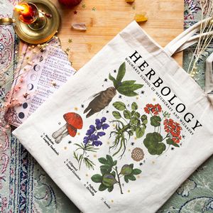 Zastosowanie roślin herbologicznych torba na torbę z herbologią, botaniczny, miłośnik roślin, ogrodnictwo, prezent dla miłośników roślin