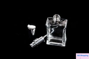 wholesale 50ml Square Glass Perfume Bottle Empty Parfum Clear Spray Packaging Refillable Bottles Atomizer Quality