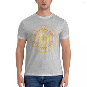 Herrtankstoppar Metatroner Cube Flower of Life Sacred Geometry monterad t-shirt Designer T-skjorta män snabbtorkande
