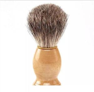 2020 Barber Hair Rakning Razor Borstar Nytt trähandtag Badger Hair Rak Borste för bästa män Gift Barber Tool Mens Face Care Care