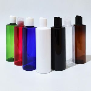 Storage Bottles 30pcs 250ml Empty White Black Plastic Shampoo Liquid Soap With Disc Lid Essential Oils Cosmetic Packaging Shower Gel