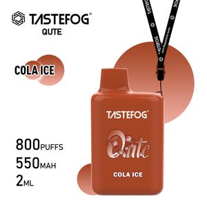 tastefog qute 일회용 vape 퍼프 플렉스 800 타격 2% 퍼프 800 시가렛 E 담배 포드 장치 키트 550mAh 배터리 사전 채워진 2ml 기화기 vaper desechable