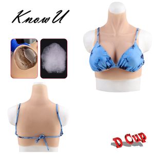 Breast Form KnowU D Cup Normal Size High collar Cosplay Silicone Breast Forms Short Styles Artificial Chest For Transgender 230616