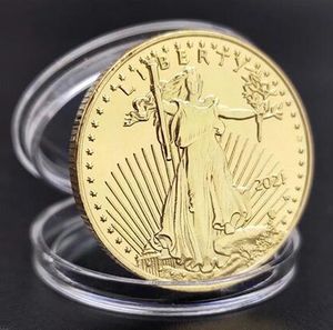 2023 Ny ankomst Non Magnetic Freedom Eagle Badge Gold Sliver Plated Commemorative Coin American Statue Liberty USA US 2022 2021 2020 Mynt liten stor storlek