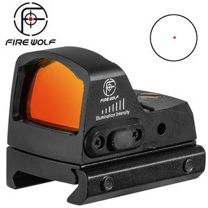 Ateş Wolf Mini Kırmızı Dot Sight Red Dot Colimator Tüfek Refleks Görüş Kapsamı