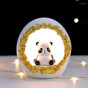 Luci notturne Creative Light Cute Room Decor Lamp Lovely Panda Star Tavolo Decorazione camera da letto Comodino Nightlight per regalo per bambini