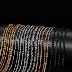 Tennis Graduated Stainless Steel Rope Chain Necklace Tennis For Men Women Gift Jewelry Accessories Wholesale Drop Delivery Necklace Dhub3