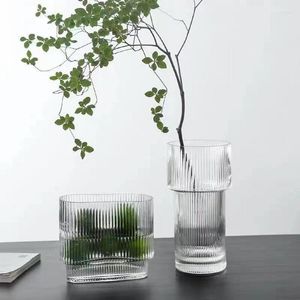 Vases Clear Glass Transparent Flower Plant Bottle Pot Indoor Outdoor Home Living Room Garden Decoration Desk Decors