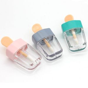 Clear Ice Cream Lip Gloss Tube - 6 ml DIY -behållare för kosmetika med applikatorstav, bärbar och återanvändbar JFPWI
