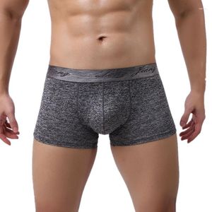 Underpants Seamless Underwear Sexy Men Boxer Shorts Trunks Soft Males Bulge Pouch Solid Bottoms Breathable Knickers Homme Cuecas