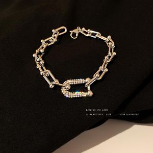 Charm Armband Korean Micro Inlaid Zircon Chain Hip Hop Ins Cool Style Minority Baroque Metal Armband