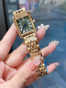 Luksusowe zegarek damski zegarek Square Watches Diamond Premium Quartz Ruch Bransoletka ze stali nierdzewnej Sapphire Glass Waterproof WristoodWatches