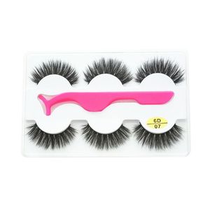 3D False Eyelashes 30 stilar tjocka långa ögonfransar med ögonfransar med ögonfransklippsapplikator ögonmakeup dhl