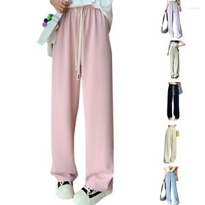 Pantaloni da donna Mutandine dritte a tutta lunghezza color amaretto tinta unita da donna Jolly a gamba larga Pantalone morbido morbido allentato casual Pantaloni primavera estate