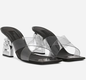 새로운 디자이너 럭셔리 PVC 신발 샌들 슬리퍼 암컷 관음증 발가락 빛나는 하이힐 드레스 신발