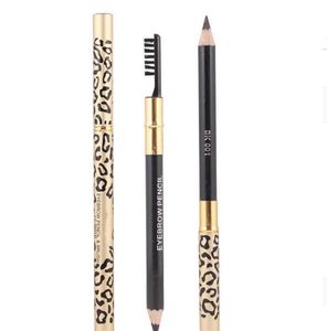 2020 Factory Direct Free Frakt Ny makeupögon Leopard Ny professionell smink Eyebrow Pencil Brush! Black/Brown