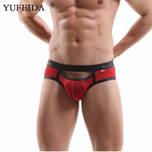 Underbyxor Sexiga herrar underkläder Öppna Butt Male Gay Homme trosor Mesh Bikini Low Rise Bluge Pouch Jockstraps Mens 230615