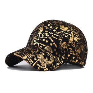 Outdoor Baseball Cap Hip Hip Graffiti Hat swobodne literę zakrzywione rondo vintage mężczyźni kobiety swobodne litery drukowane złoto nadrukowane graffiti nowa czapka epoki czapka