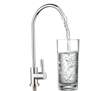 Badezimmer-Waschtischarmaturen, 35,6 cm, 304 Edelstahl, Trinkwasser-Wasserhahn, 360 Grad, Chrom-Osmose-RO-Filter-Finish, umgekehrt, 230616