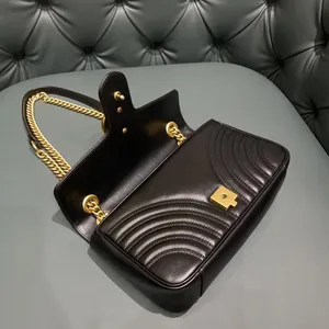 12A Designer Handbags Women Marmont Heart bag 26cm Genuine Leather Heary Hardware Chain shoulder Bags Fashion Female Crossbody Flap Messenger Purse Handbag