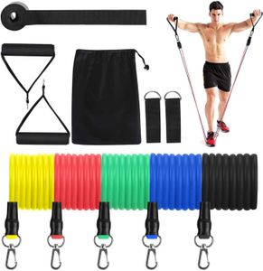 Direnç Bantları 11 PCS Direnç Bantları Set Eğitim Egzersizi Yoga Tüpleri Halat Kauçuk Genişletici Elastik Bantlar Fitness Taşıma Çantası 230615