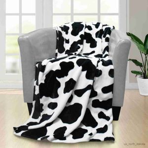 Coperta Coperta Con Stampa Mucca Letto Bianco Nero Coperta Mucca Coperta Morbido Divano Accogliente Caldo Peluche Regali Per Arredamento Camera Da Letto Copriletto Bovini Highland R230616