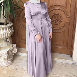 Ethnische Kleidung 2023 Eid Abaya Mode Satin Sliky Djellaba Muslim Kleid Dubai Volle Länge Flare Ärmel Weiche Glänzende Türkei A005