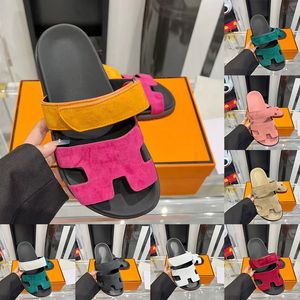 Chypre Sandal Women Mens Designer Sandals Leather Suede Calfskin Epsom Black Orange Pink sandale platform Flat Heels Slides luxury dad sandalias 35-45