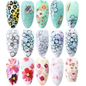 2020 Mix Styles Nail Art Holographic Foil Sticker Water Transfer Stickers for Nails Flower Series Nail Art Decalcomanie