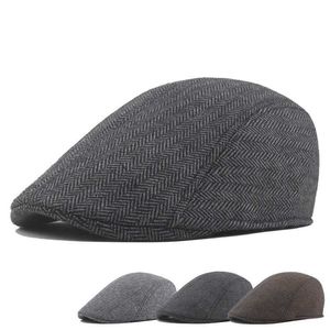Berets retro berets hat men wiosna jesienna wiatrówek street street newsboy beret kapelusz wszechstronny Anglia dżentelmena Street Cap Cap Z0616