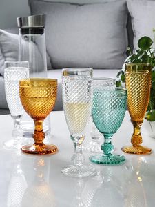 Wine Glasses 2Pcs Europe Style Crystal Glass Retro Carved Luxury Goblet Diamond Cups Champagne Bar Party El Home Drinking Wa