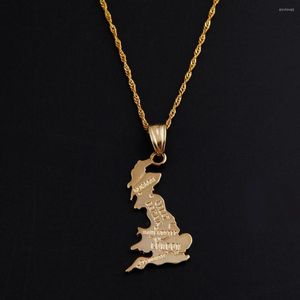 Pendant Necklaces United Kingdom Map Necklace British Gold Color UK Britain Northern Ireland Jewelry
