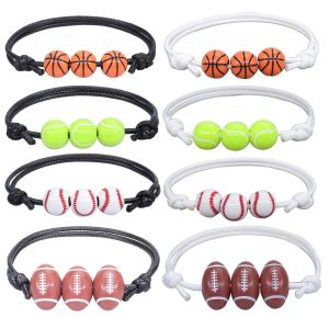 Basketball Baseball Strand Armband gewebt Tennis Fußball Armband Jungen und Mädchen Sport Strand