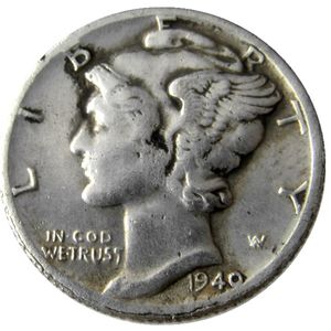 US 1940 P/D/S Mercury Dime versilberte Kopiermünzen