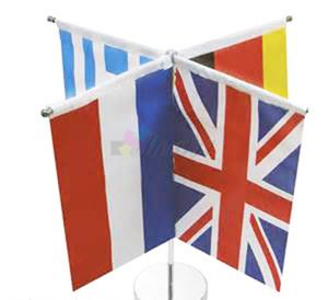 Hurtowa mini krajowa flaga stołowa z metalowym słupem/podstawą