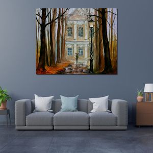 Vackra landskap Canvas Art Old Summer House Handgjorda oljemålning för sovrumsvägg