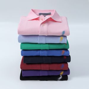 mens polos shirts autumn and winter horse embroidery classic casual long sleeve