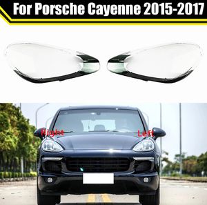 Tampa do farol dianteiro do carro Shell Farol Lampcover Para Porsche Cayenne 2015-2017 Auto Lens Caps Glass Lampshade Case