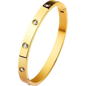 Designer Versatile Light luxury high-grade Bracelet titanium steel 18K Gold opening very simple wind fadeless Carter network red same fashion girl AYJF