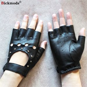 Five Fingers Gloves Leather Half Finger Gloves Women's Thin Single Layer Hollow Breathable Spring and Summer Outdoor Riding Driving Driver Gloves 230615